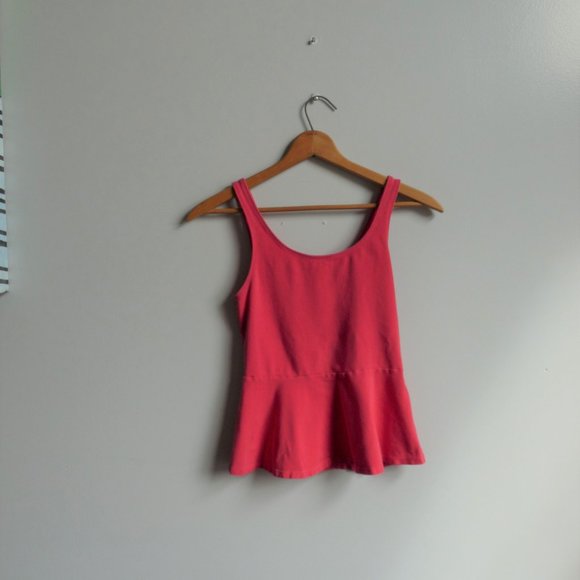 Peplum Tank Top, Hot Pink/Coral - Picture 4 of 6